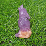 1.9 inch Natural quartz wolf carving