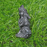 1.9 inch Natural quartz wolf carving