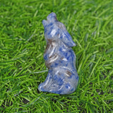 1.9 inch Natural quartz wolf carving