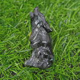 1.9 inch Natural quartz wolf carving