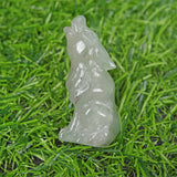 1.9 inch Natural quartz wolf carving