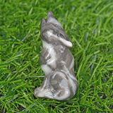 1.9 inch Natural quartz wolf carving