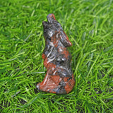 1.9 inch Natural quartz wolf carving