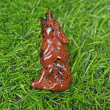 1.9 inch Natural quartz wolf carving
