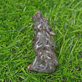 1.9 inch Natural quartz wolf carving