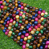 【Loose beads--Aura Rainbow mixed Tiger Eye】-7 color