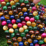 【Loose beads--Aura Rainbow mixed Tiger Eye】-7 color