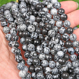 【Loose beads--Snowflake Obsidian】