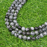 【Loose beads--Snowflake Obsidian】