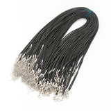 1.5mm 45cm Lobster Clasp Wax Cord Black Leather Rope Jewelry DIY Chain