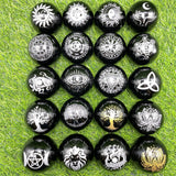 【21-Aug-22】5cm black obsidian sphere with charms