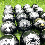 【21-Aug-22】5cm black obsidian sphere with charms