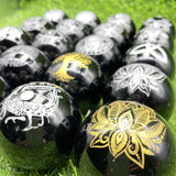 【21-Aug-22】5cm black obsidian sphere with charms