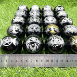 【21-Aug-22】5cm black obsidian sphere with charms