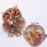 【Orgenite chips owl】Popular customers customize natural crystal ships material owls