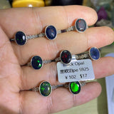 【 S925 Sterling silver rings-21 kinds material】Larimar/skeletal/charote/strawberry/opal /rutilated/ruby/azurite/citrine/moonstone/aquamarin/ sapphire/lab/alexandrite