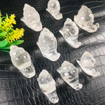 clear quartz snail carvings