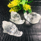 clear quartz snail carvings