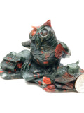 African bloodstone owl carving