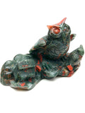 African bloodstone owl carving
