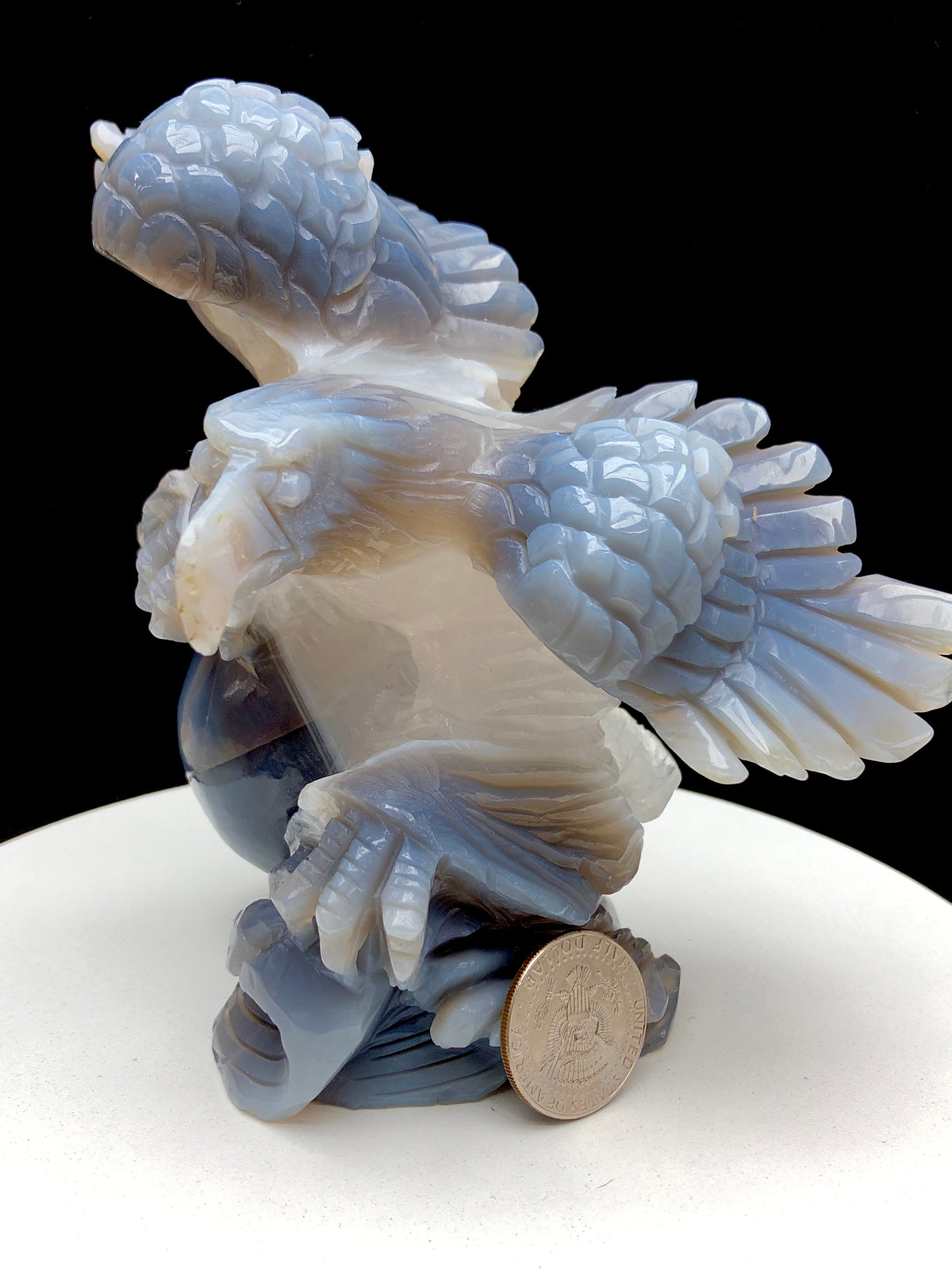 agate eagle carving