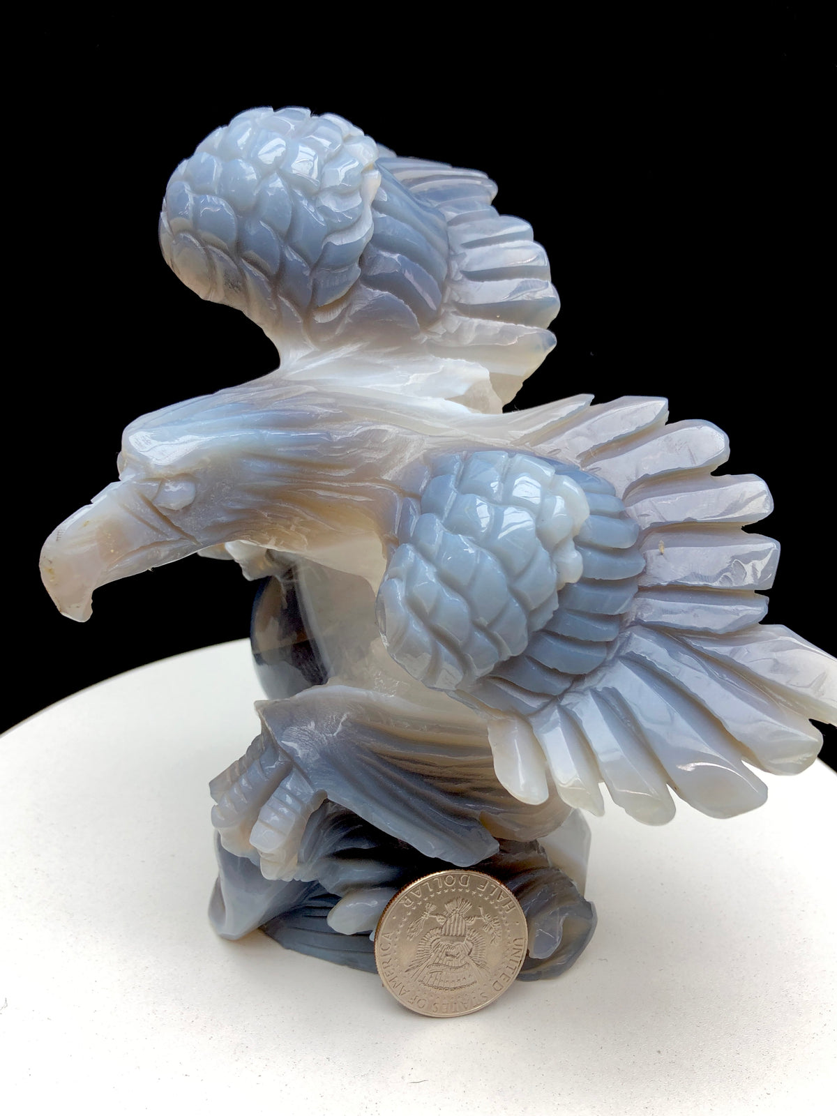 agate eagle carving