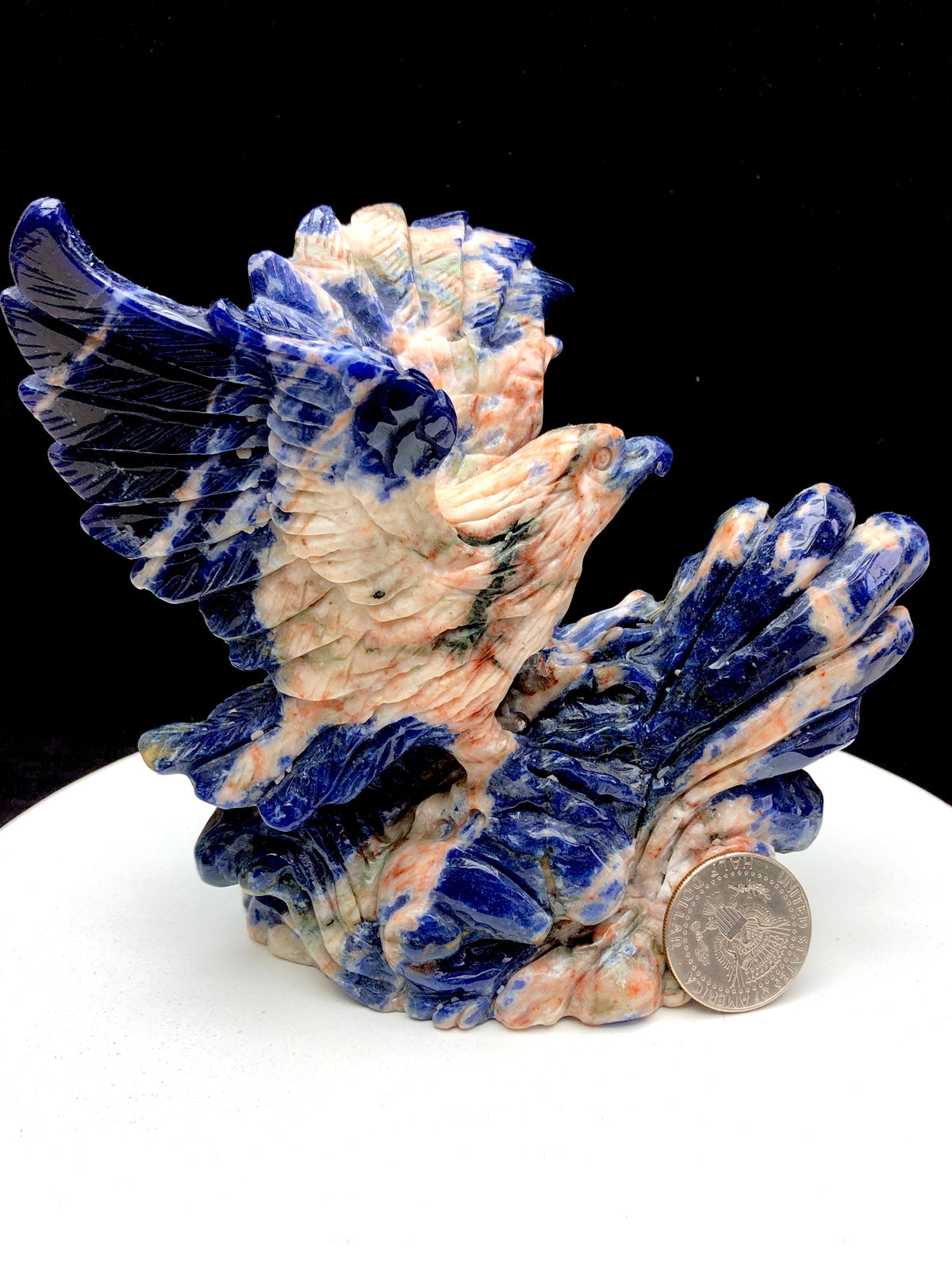 sodalite eagle carving