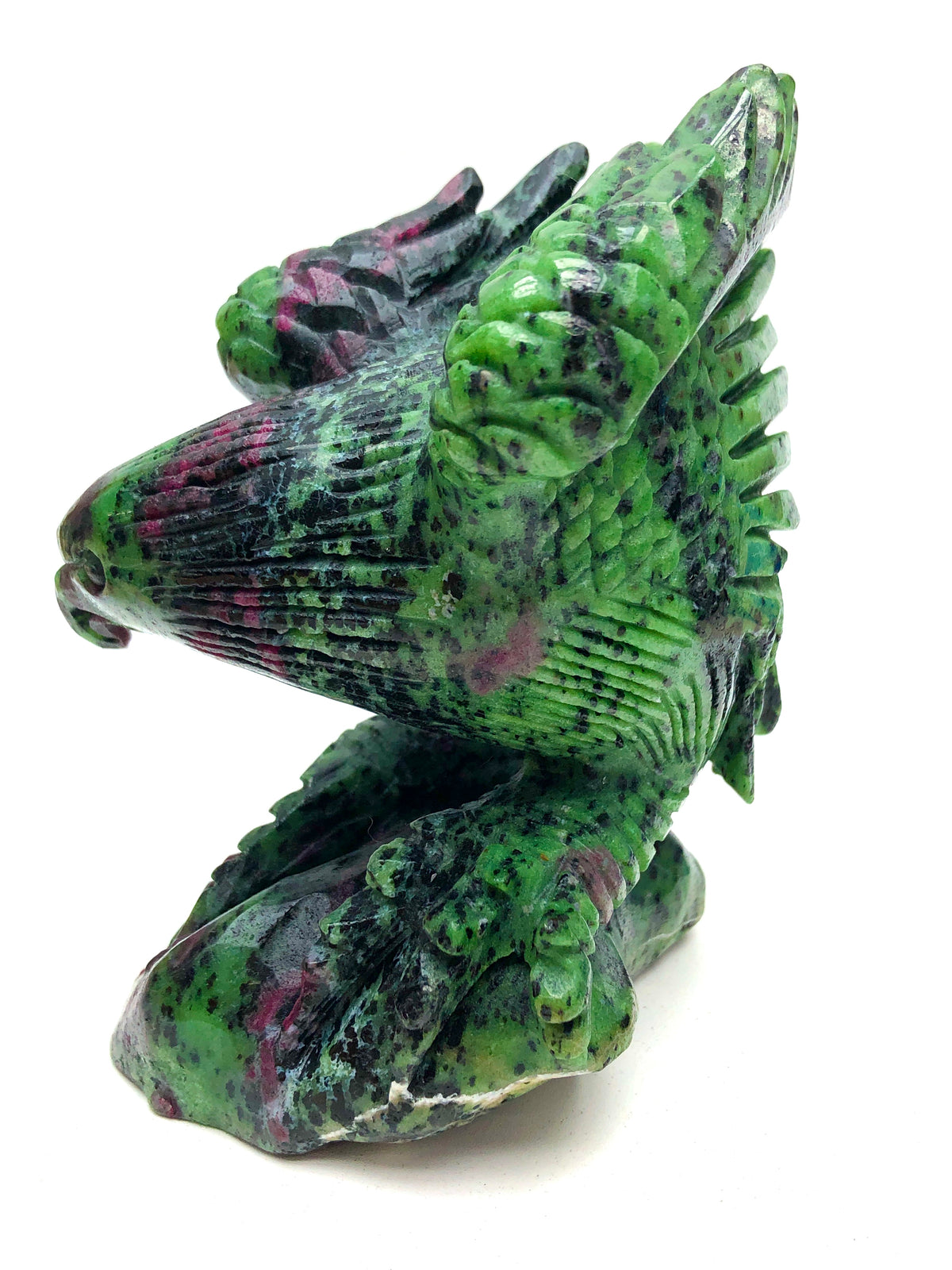 Ruby in zoisite hawk carving