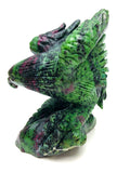 Ruby in zoisite hawk carving