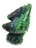 Ruby in zoisite hawk carving