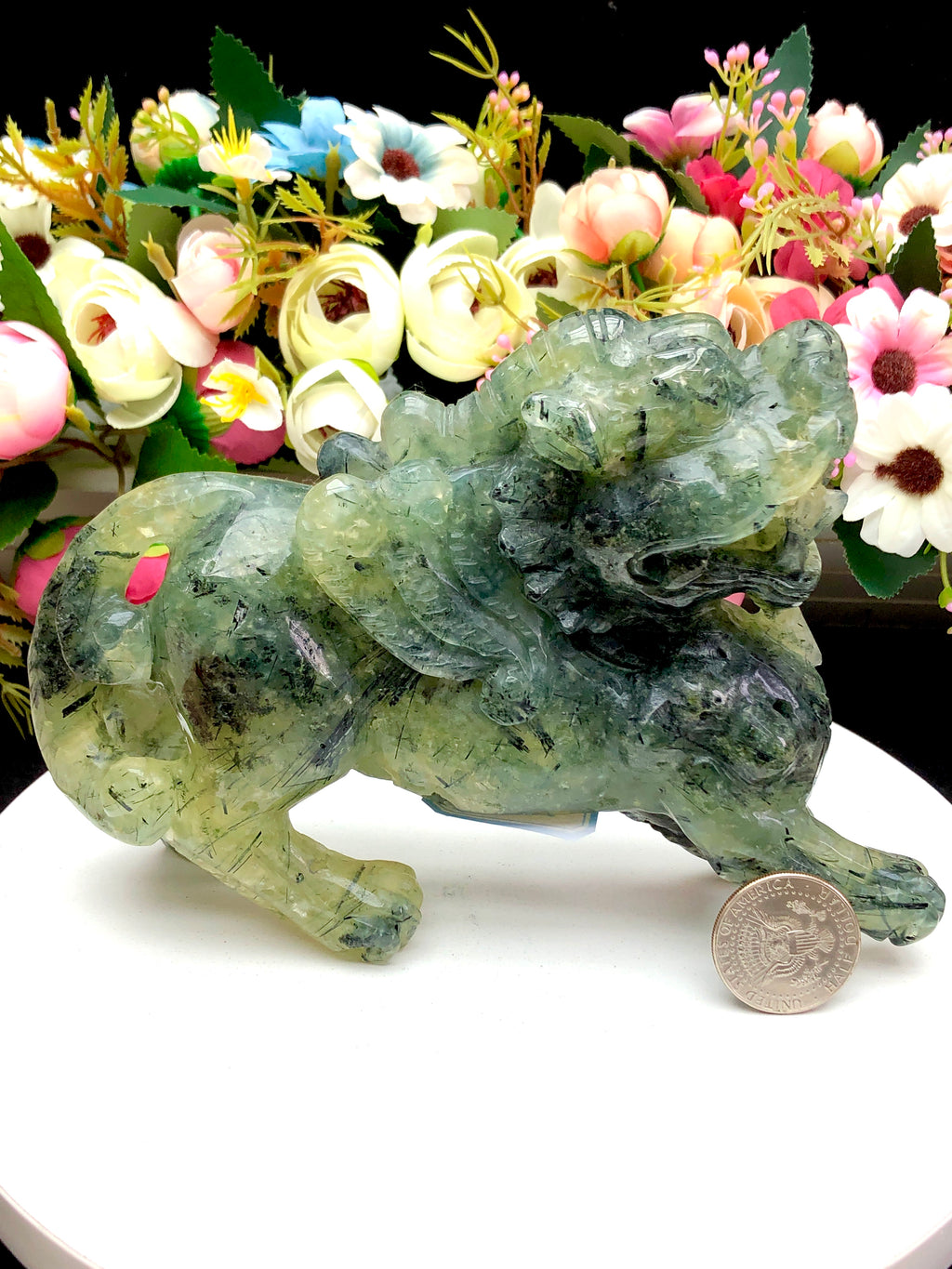 prehnite pixiu carving
