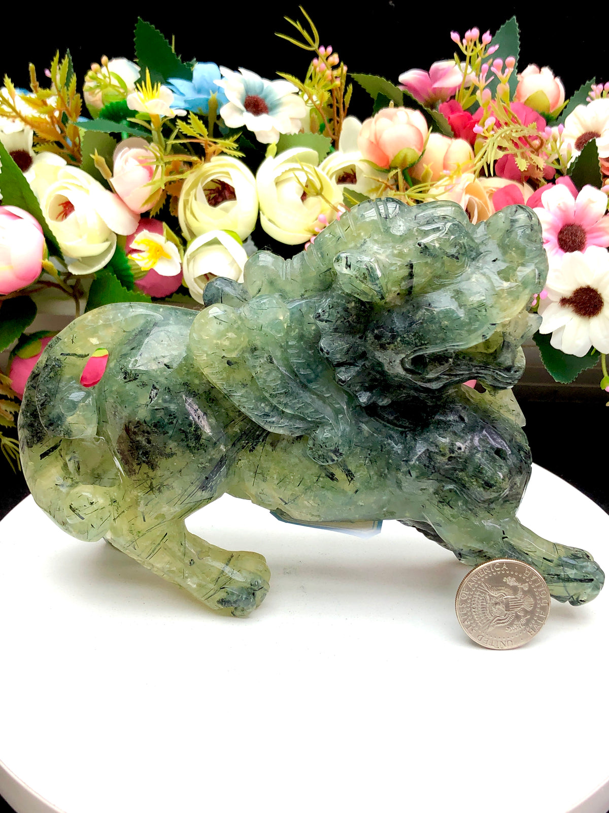 prehnite pixiu carving