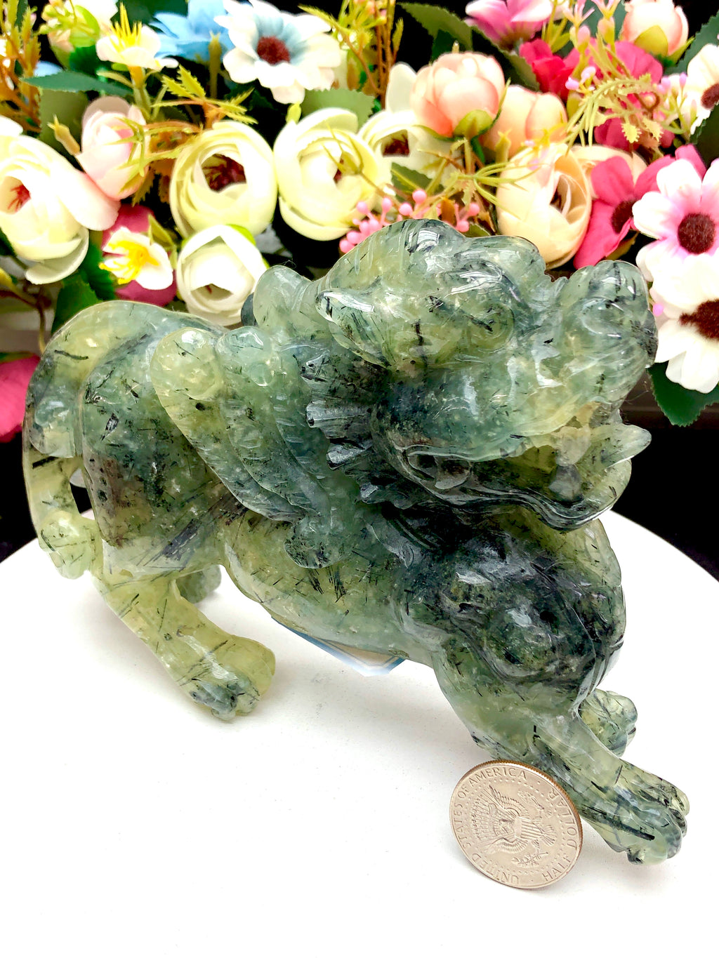 prehnite pixiu carving
