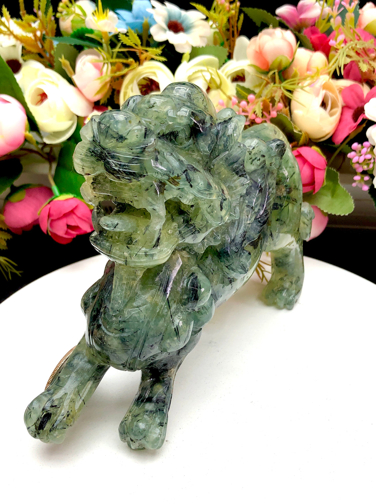 prehnite pixiu carving