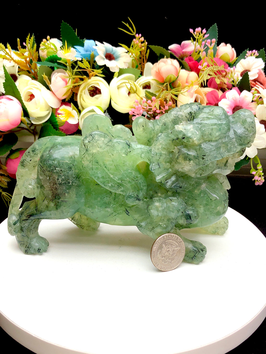 prehnite pixiu carving