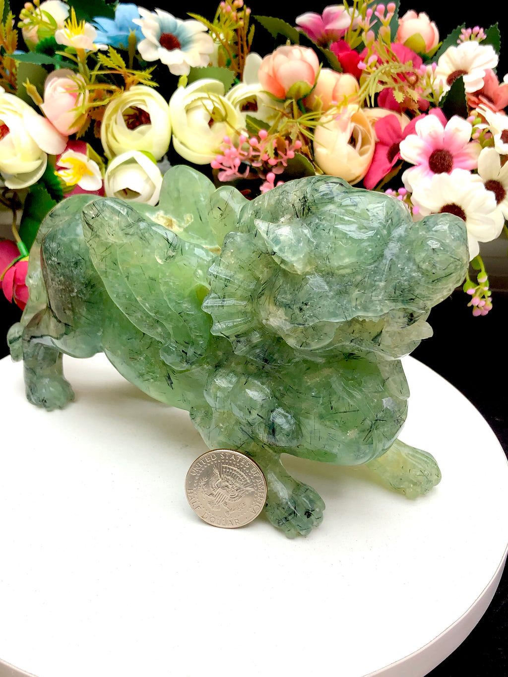 prehnite pixiu carving