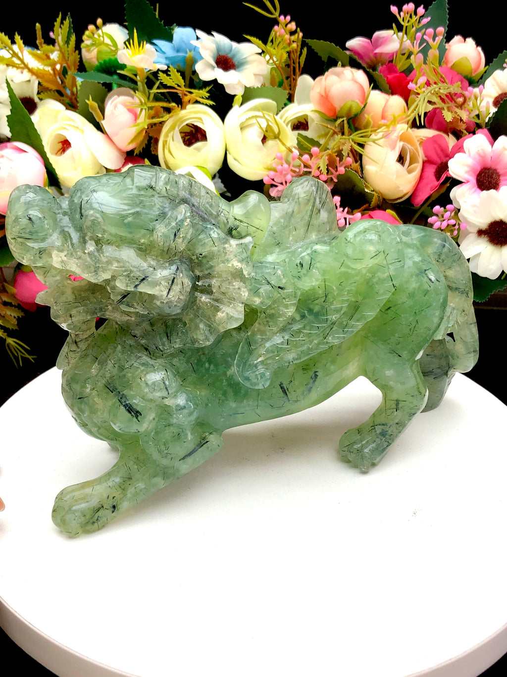 prehnite pixiu carving