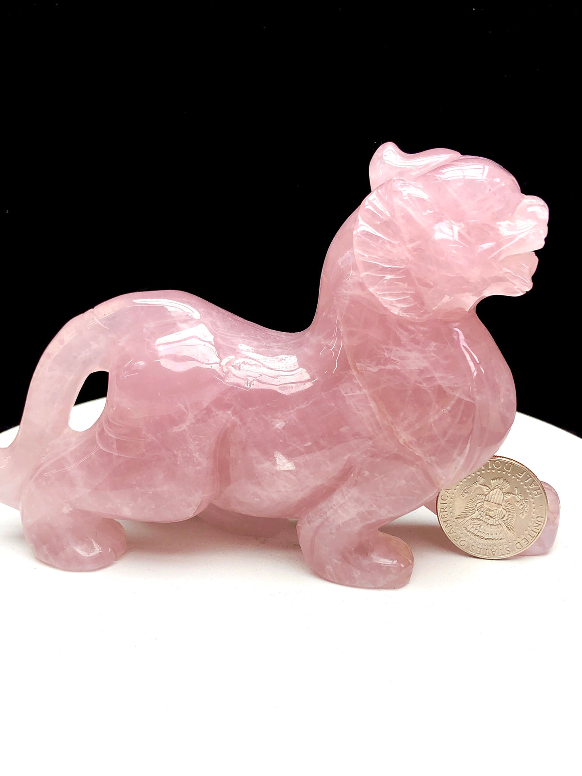 rose quartz pixiu carving