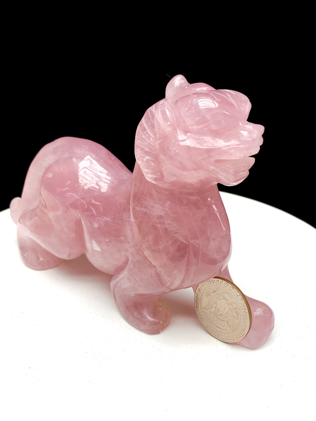 rose quartz pixiu carving