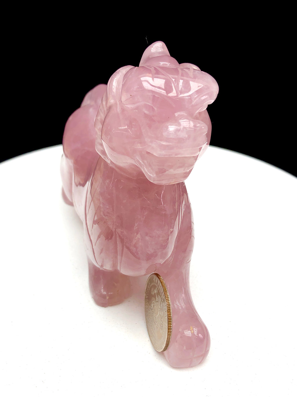rose quartz pixiu carving