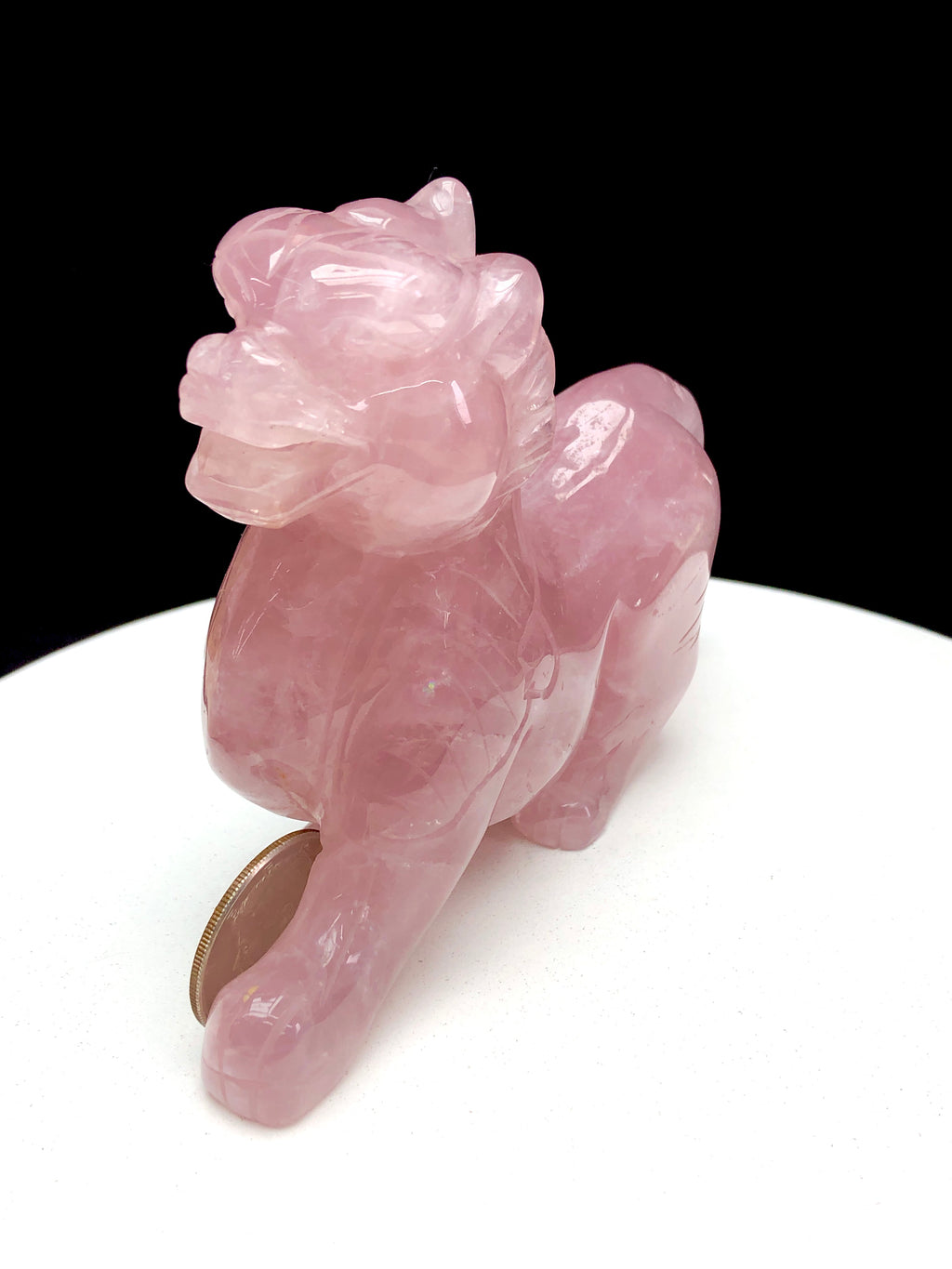 rose quartz pixiu carving