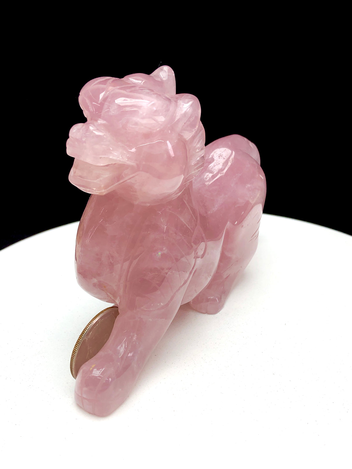 rose quartz pixiu carving