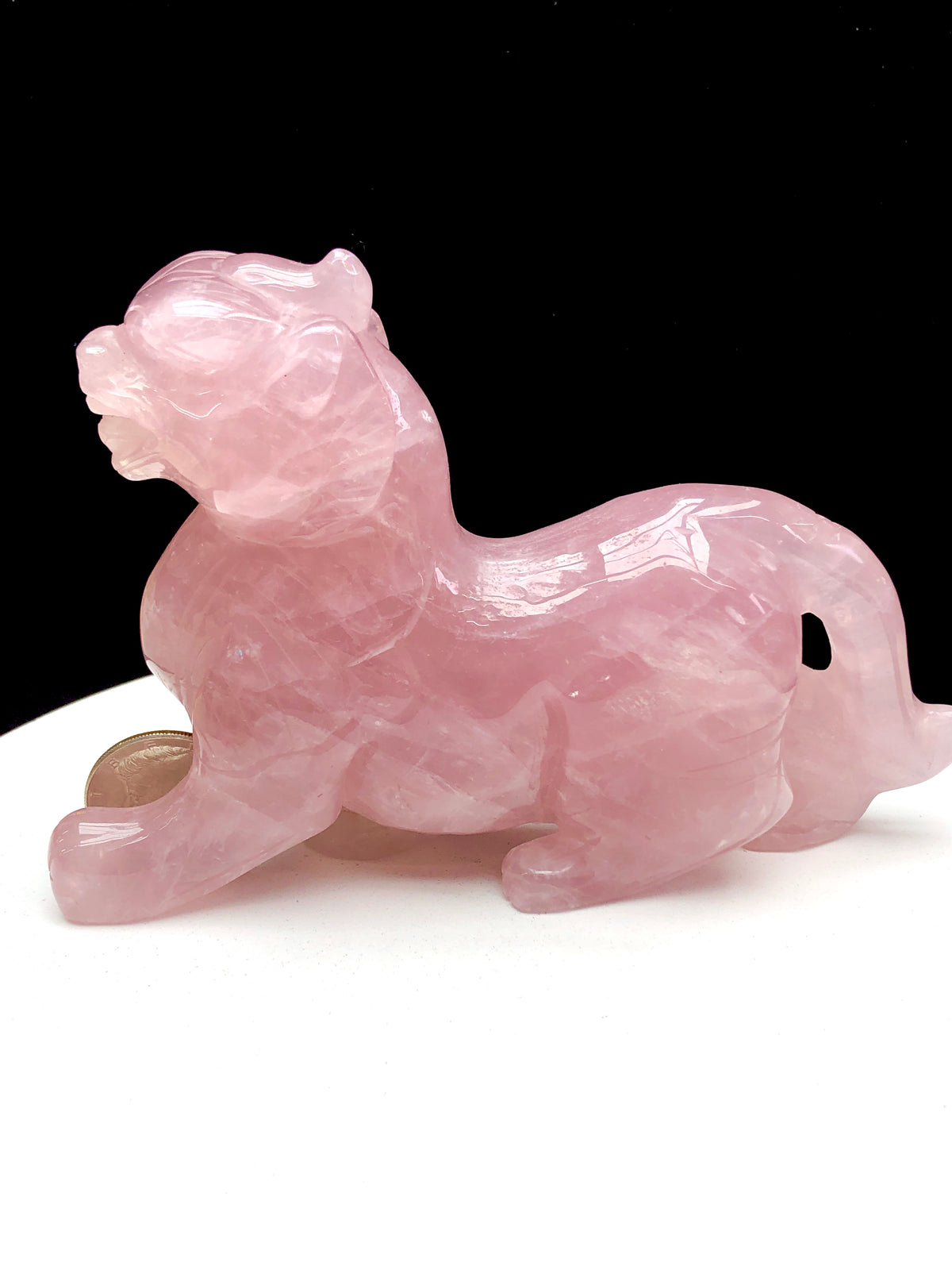rose quartz pixiu carving