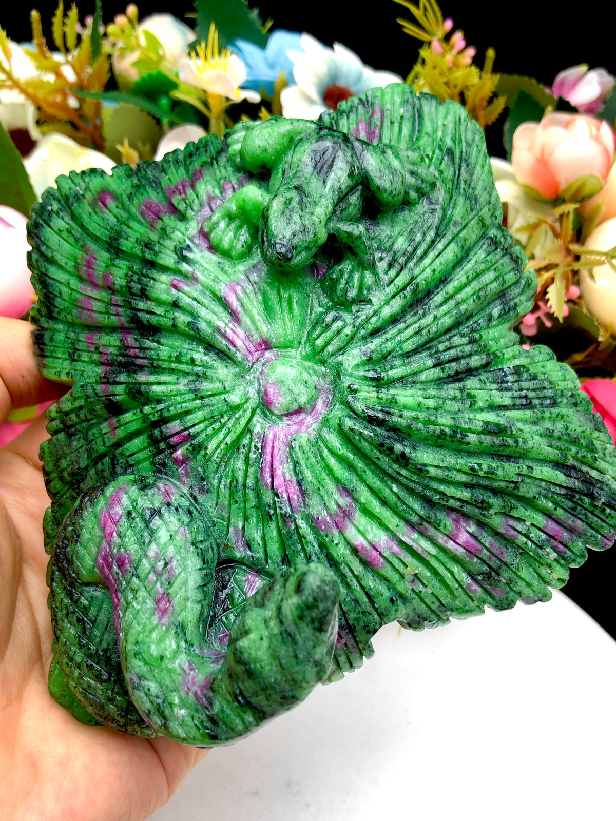 ruby zoisite snake with frog