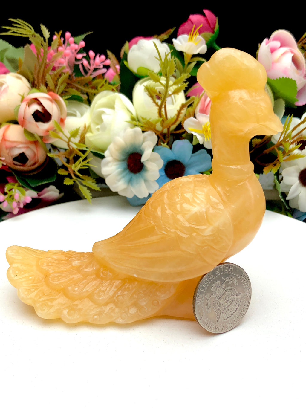 yellow calcite peacock
