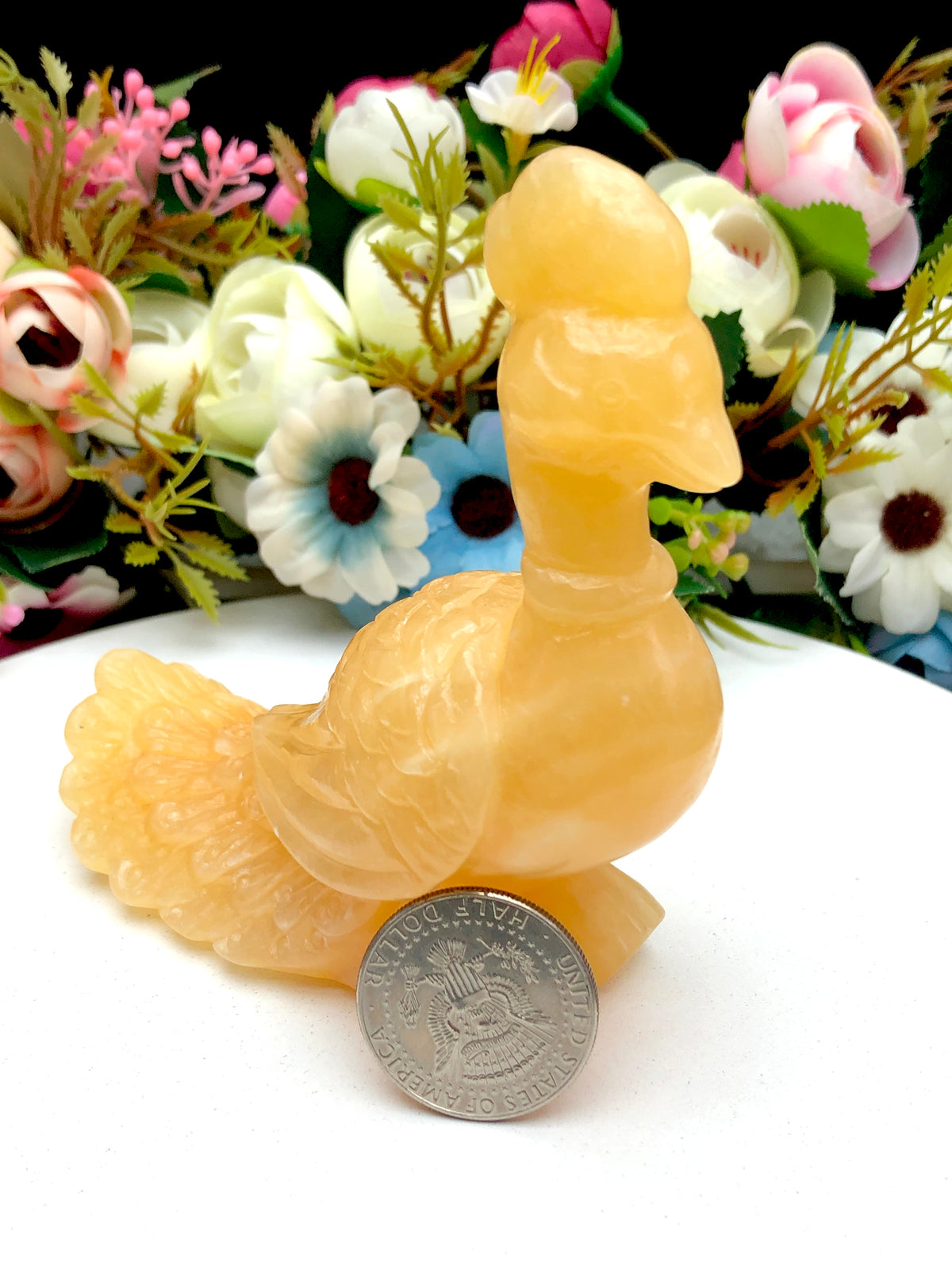 yellow calcite peacock