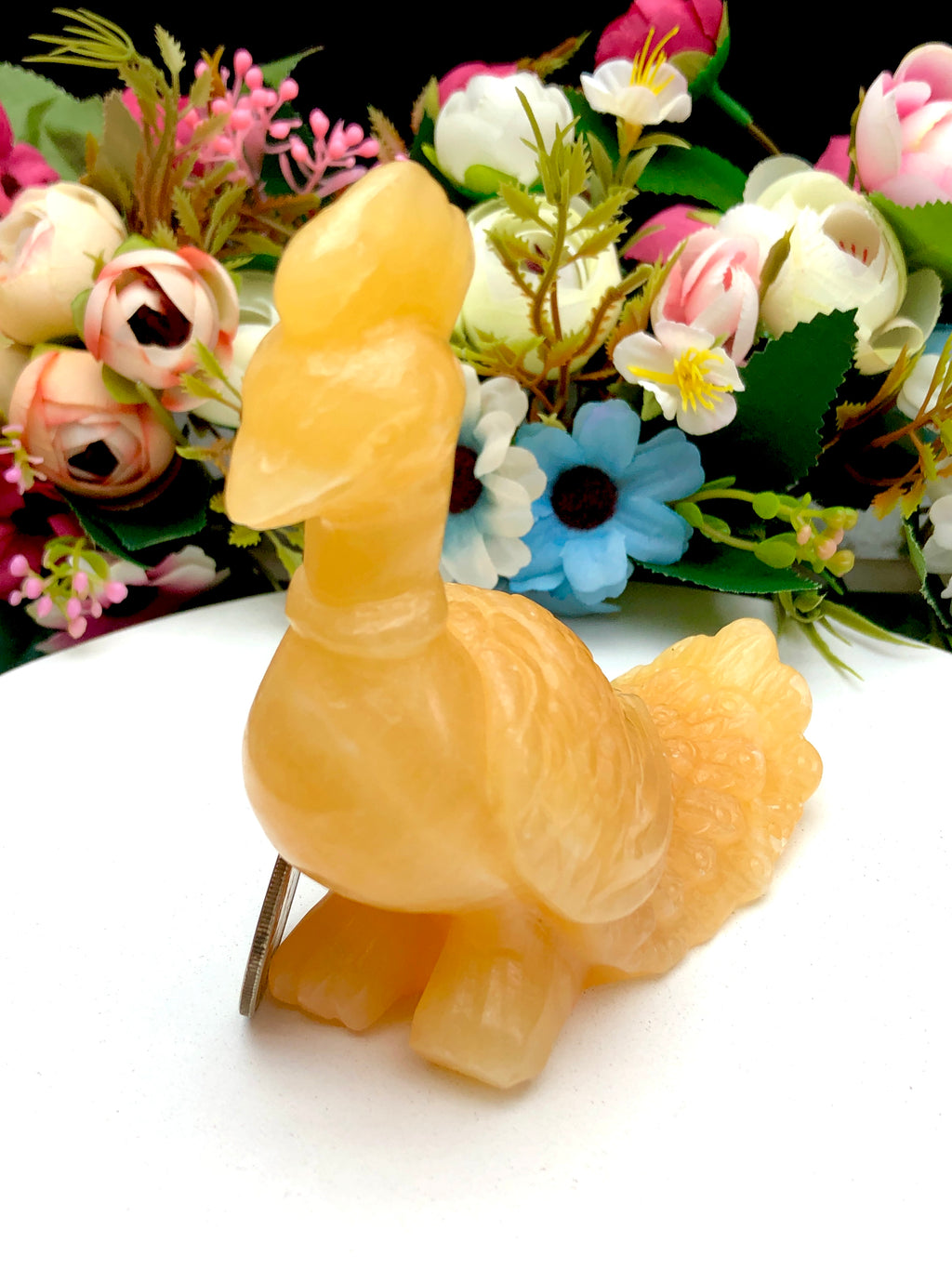 yellow calcite peacock