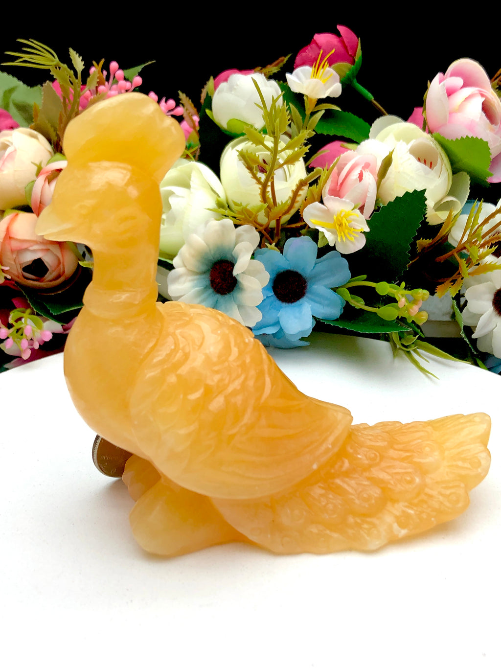 yellow calcite peacock