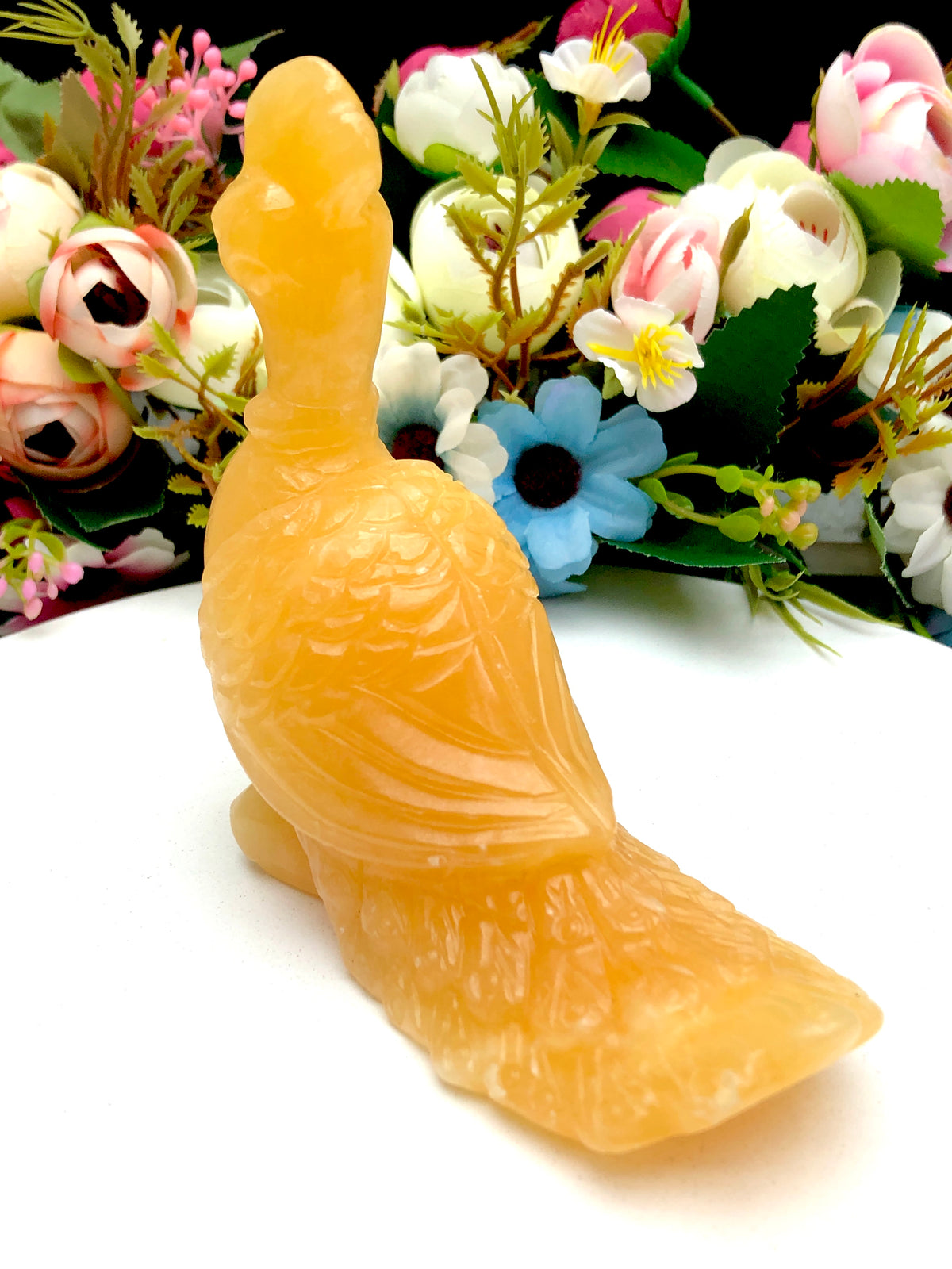 yellow calcite peacock