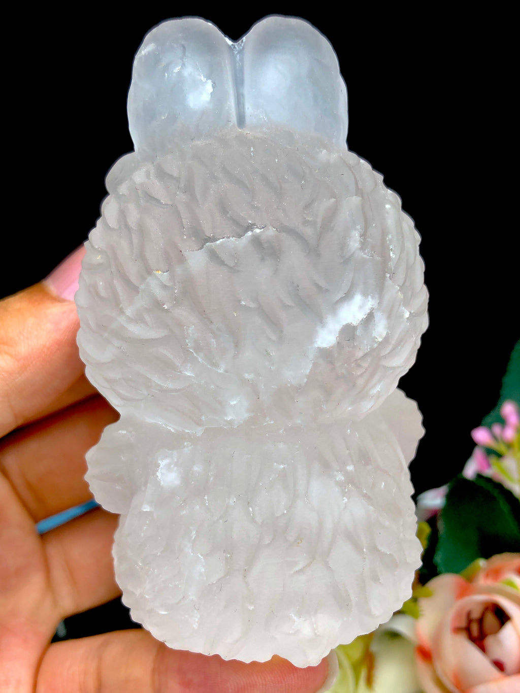clear quartz labubu carving
